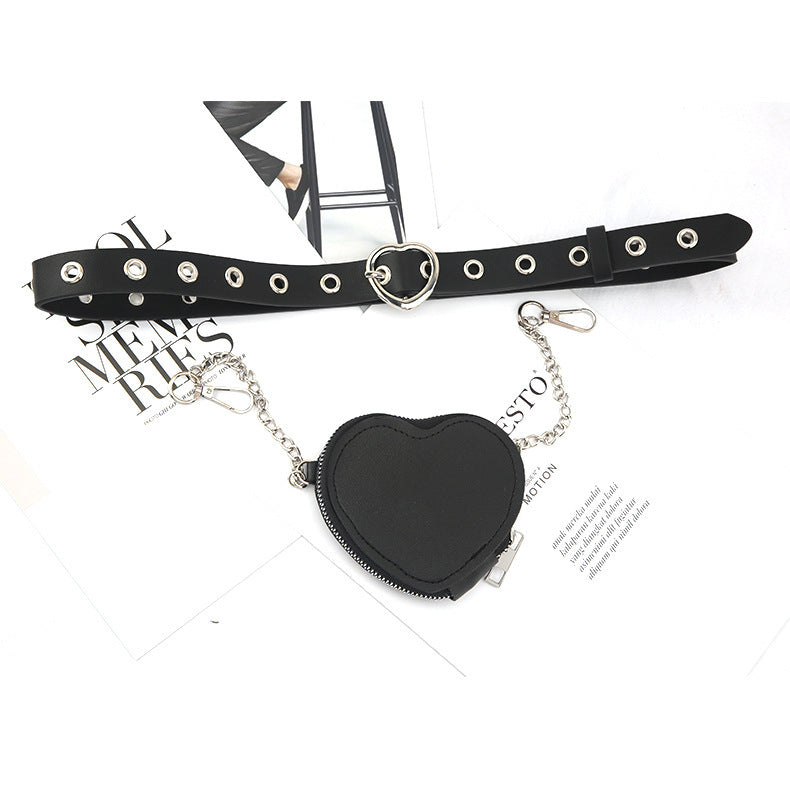 Mini Love Heart Belt Small Waist Bag Detachable Belt Decoration Bag