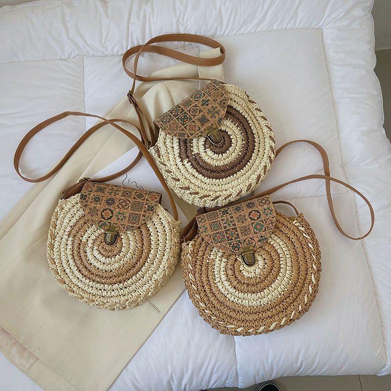 Shoulder Straw-weaved Crossbody Beach Casual Ethnic Style Mini And Simple Handmade Beach Bag