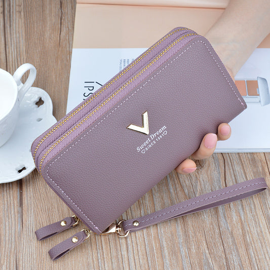 Large Capacity Double Layer Wallet Mobile Phone Bag