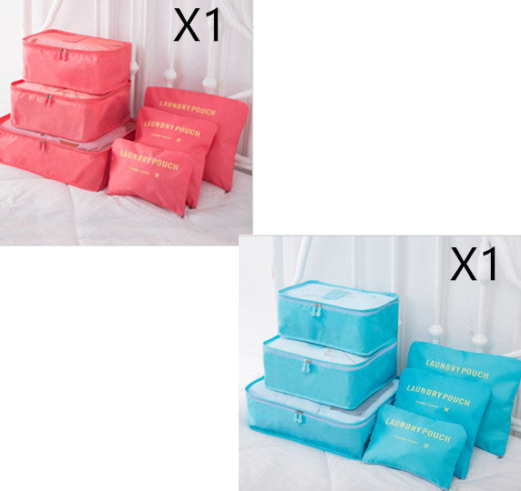 6 PCS Travel Storage Bag Set for Clothes Tidy Organizer