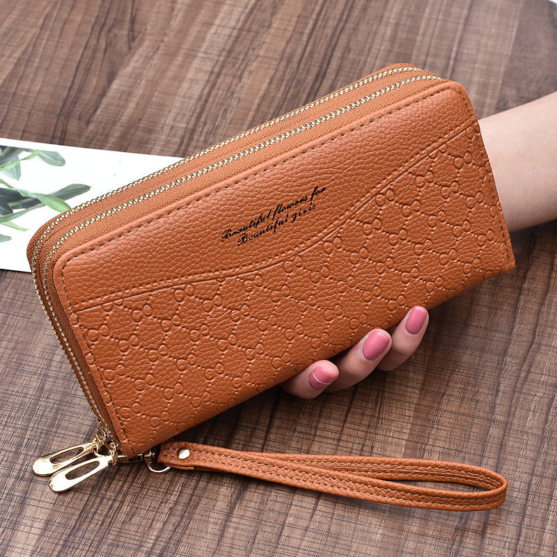 Large-Capacity Double Zipper Clutch Wallet Female Double-Layer Clutch Wallet