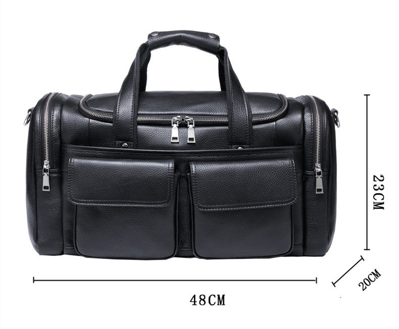 New Leather Men's Hand-Held Large-Capacity Short-Distance Travel Bag