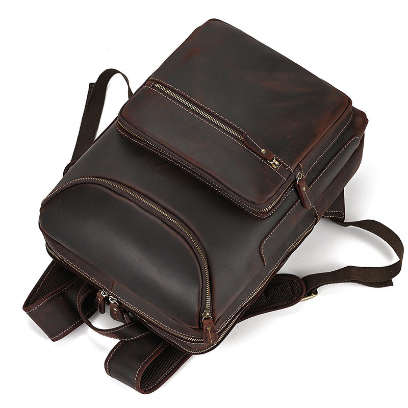 Leather Backpack Vintage Backpack Men's Cowhide