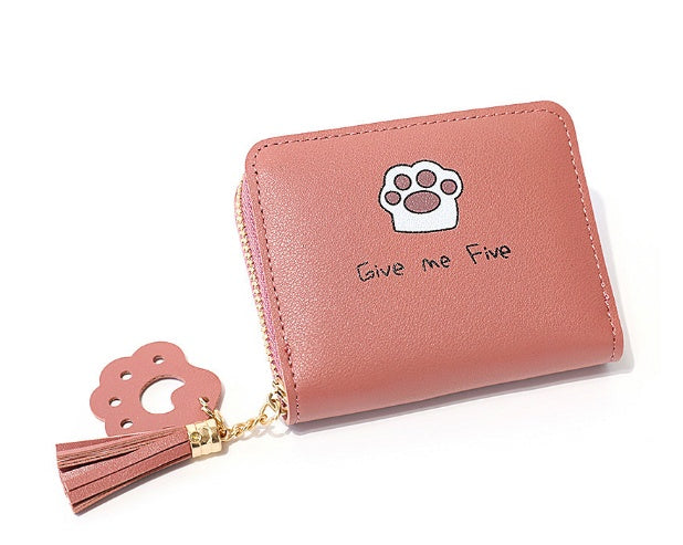 Small Wallets Handbag Card-Holder Coin-Purses Money Zipper Female Super Cat Cute Paw