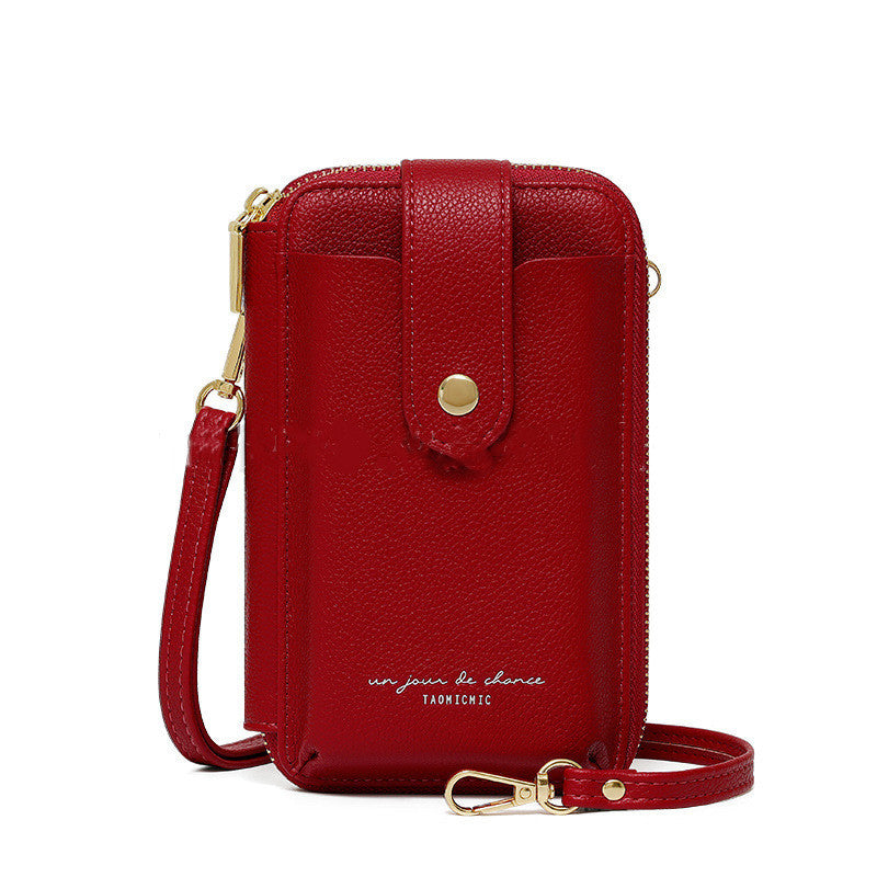 Korean Style Advanced Simple Large Capacity Vertical Creative Mobile Phone Bag Women's Pu Purse