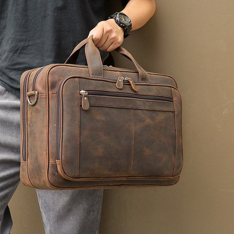 Men's Crazy Horse Leather Business Bag