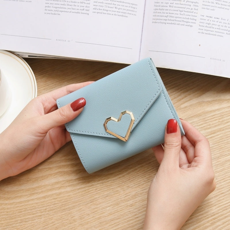 Ins new simple thin Korean buckle Mini change purse student lady purse female short card bag