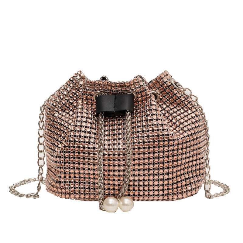 Women's Crossbody Rhinestone Bucket Bag