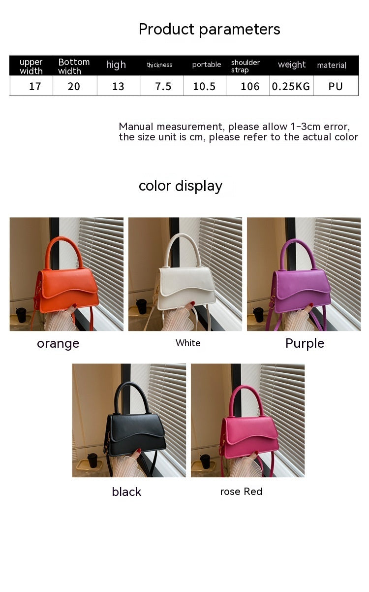 Fashion Messenger Bag Simple Solid Color Tote