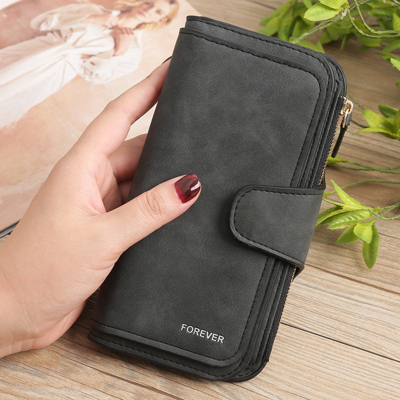 Matte PU leather multi-function wallet