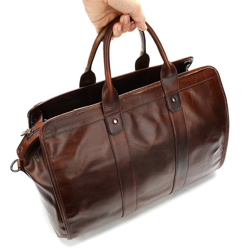 First Layer Cowhide Retro Large-capacity Travel Bag