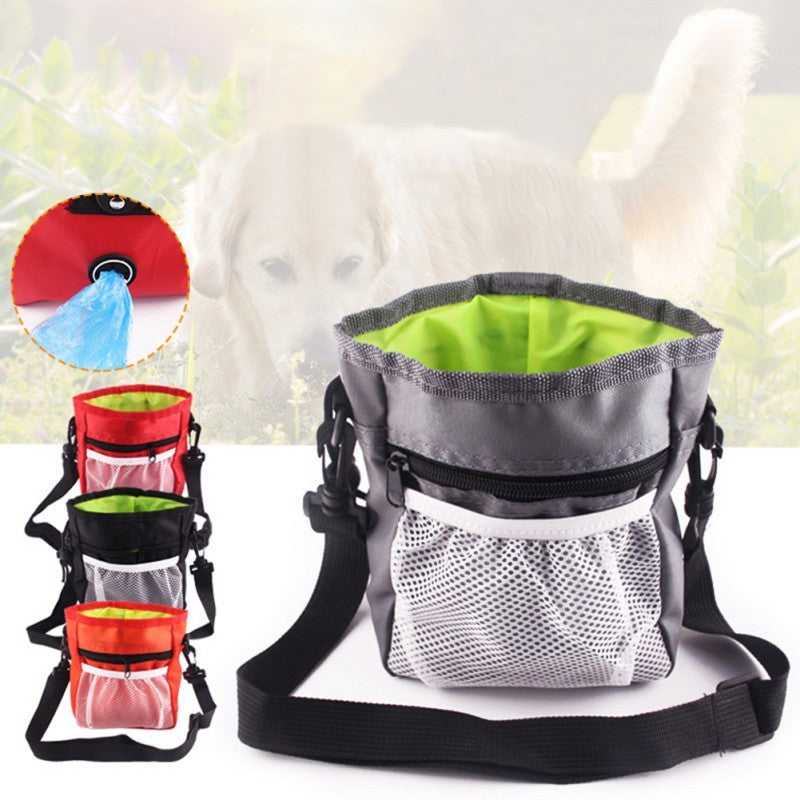 Drawstring Pocket Design Dog Pouch Walking Food Treat Snack Bag