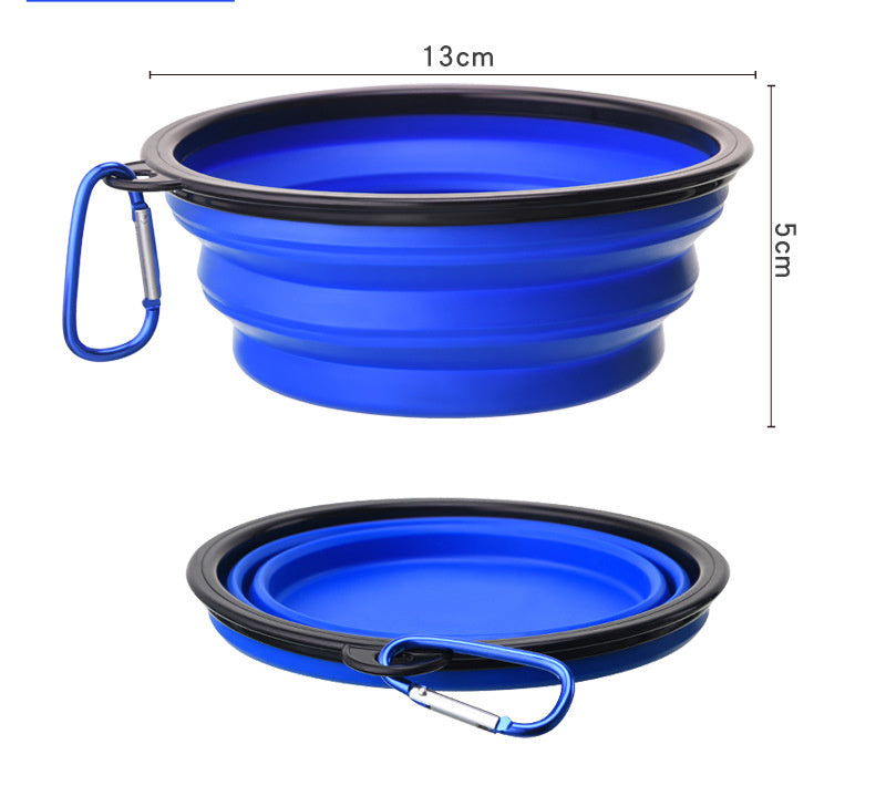 Outdoor Portable Folding Bowl For Dogs And Cats With Keychain