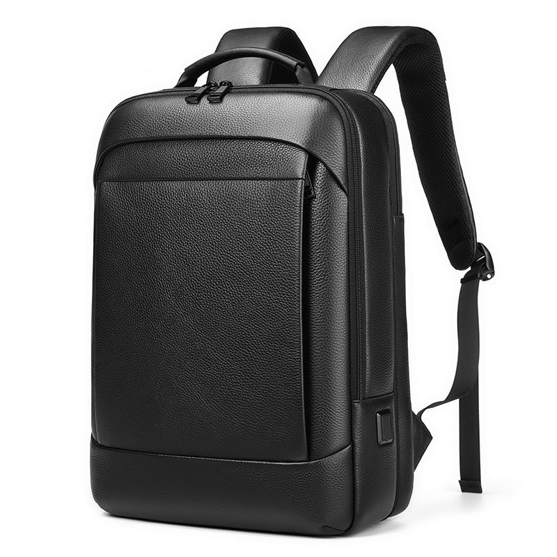 New Business Commute Leather Backpack Men