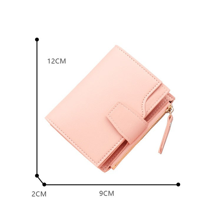 Short Multiple Card Slots Women's Wallet With Zipper