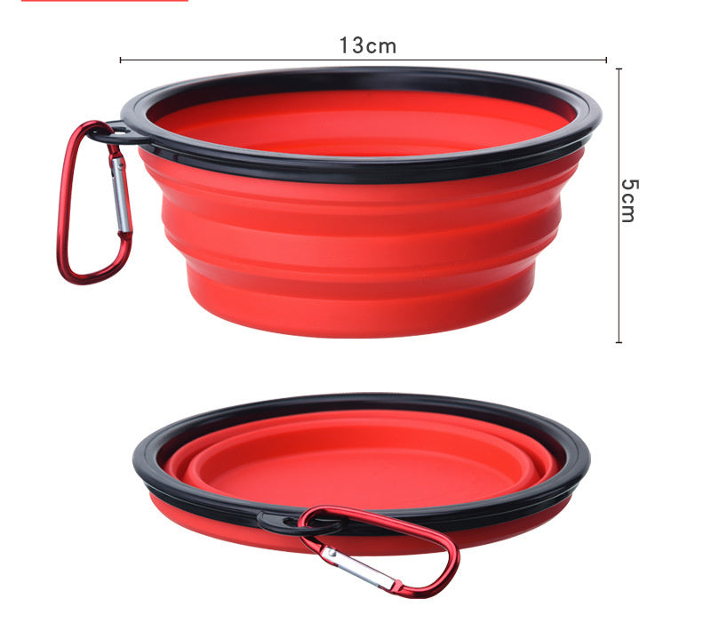 Outdoor Portable Folding Bowl For Dogs And Cats With Keychain