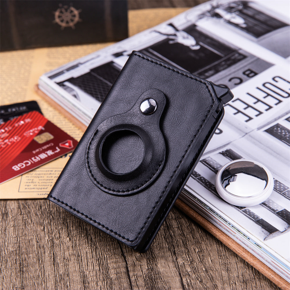 Men's Anti-theft Swipe Card Holder Tracker Hole