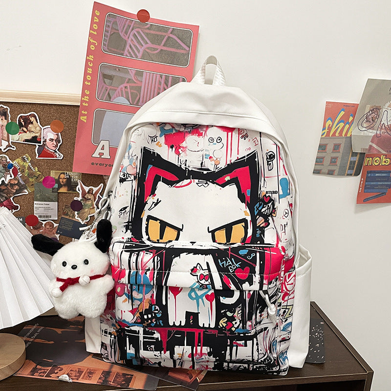 Girls' Harajuku Style Personalized Graffiti Simple All-match Backpack