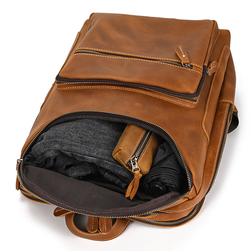 Leather Backpack Vintage Backpack Men's Cowhide