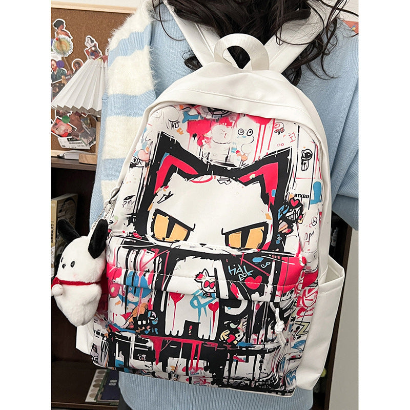 Girls' Harajuku Style Personalized Graffiti Simple All-match Backpack