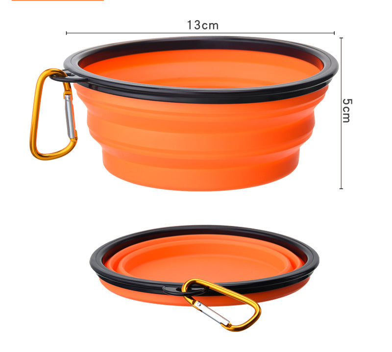 Outdoor Portable Folding Bowl For Dogs And Cats With Keychain