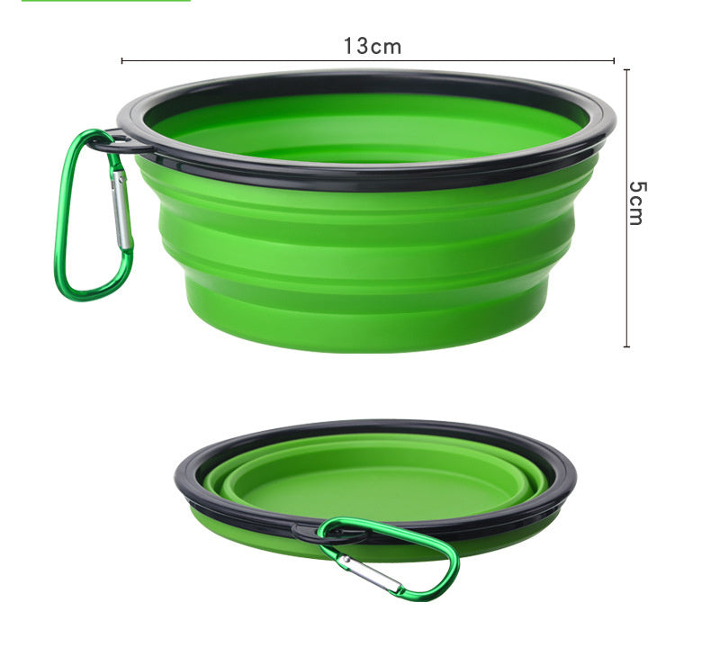 Outdoor Portable Folding Bowl For Dogs And Cats With Keychain