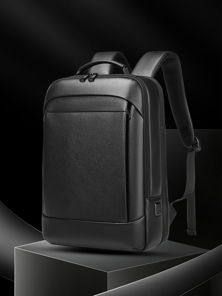 New Business Commute Leather Backpack Men