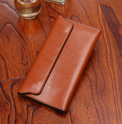 Long wallet women genuine leather