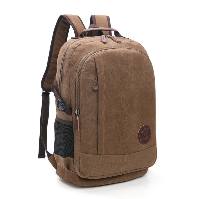 Wear-resistant Washed Canvas Men's And Women's Backpacks Street Casual Fashion Large Capacity Multifunctional